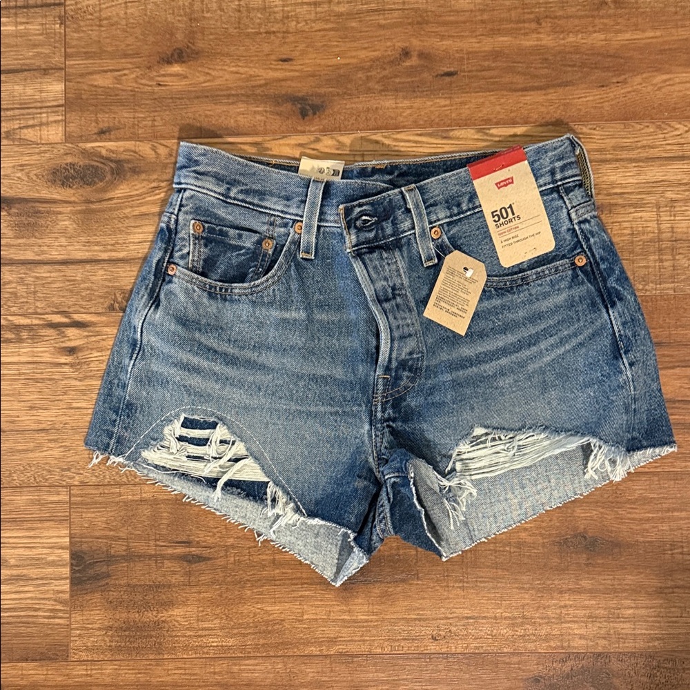 Levi's Women's Distressed Blue Jean Shorts